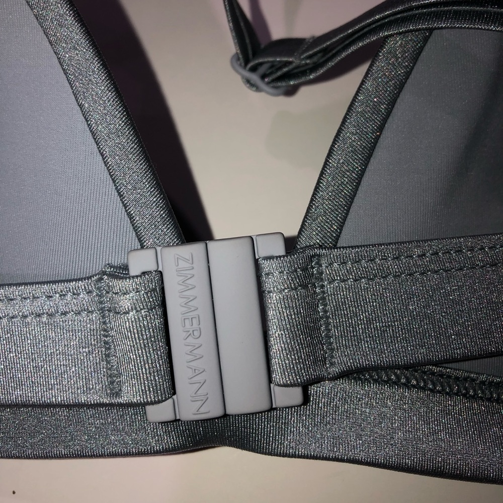 Zimmermann Separates Metallic Silver Triangle Bik… - image 3